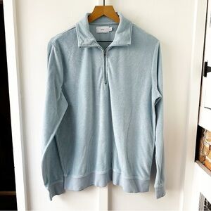 ONIA blue towel terry pullover